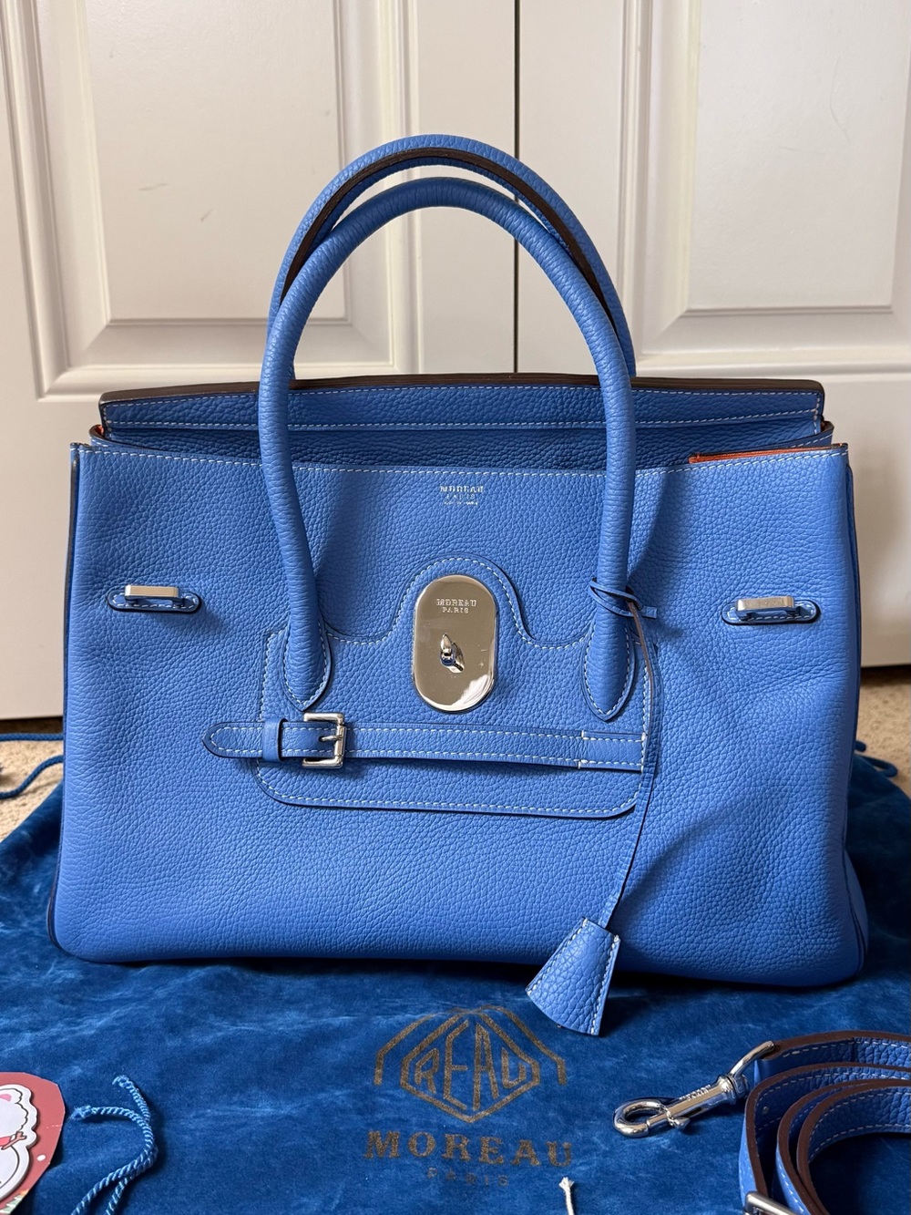 Moreau Paris Diligence Top Handle Bag in Blue
